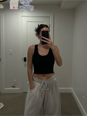Black Fitted Racerback Workout Tank Top Size S